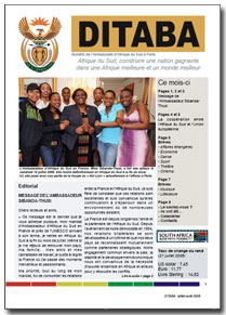 Ditaba n° 46 - le bulletin mensuel d'information de l'Ambassade d'Afrique du Sud