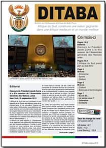 Ditaba n° 88 - le bulletin mensuel d'information de l'Ambassade d'Afrique du Sud